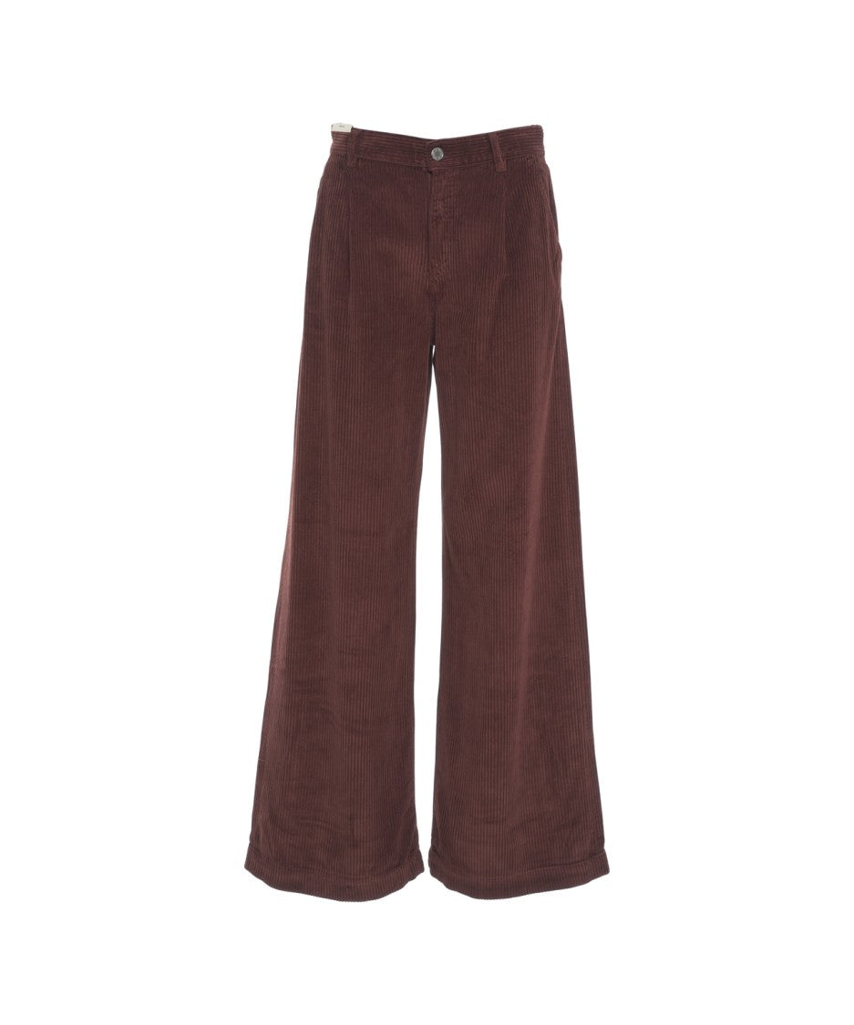 Pt Torino Ribbed Corduroy Trousers With High Waist And Effortless Appeal