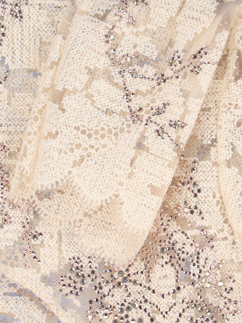 Ermanno Scervino Classic White Sweater With Ribbed Cuffs And Hem