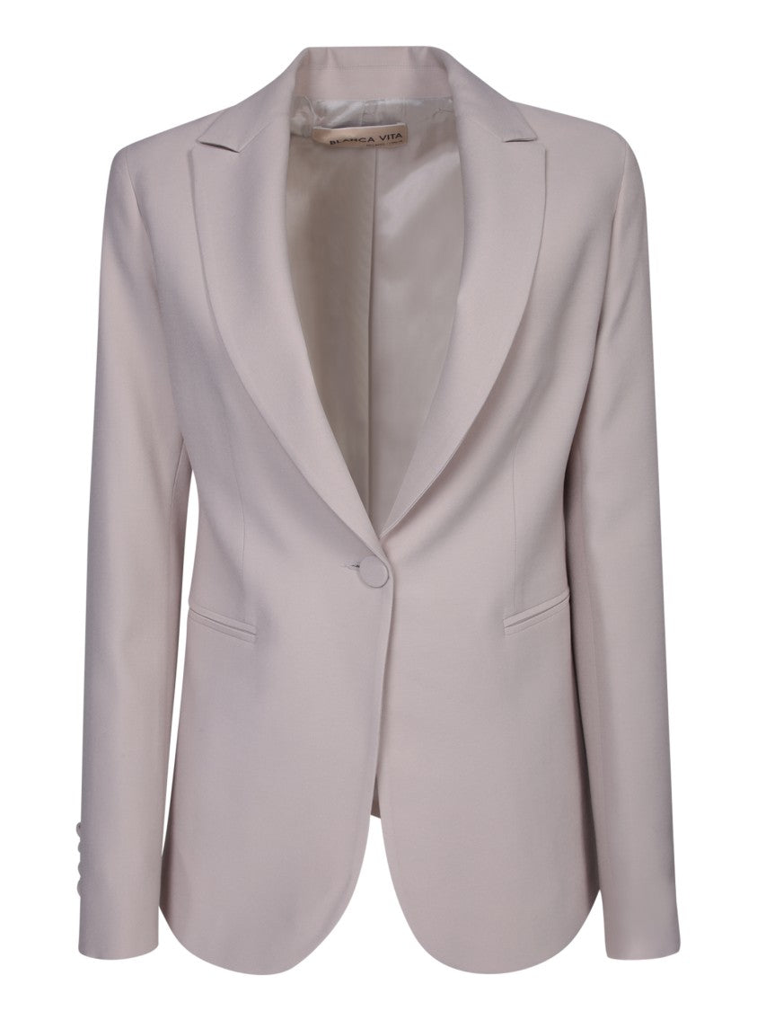 Blanca Vita Grey Single-Breasted Jacket