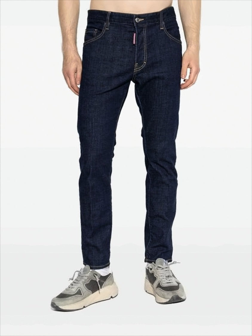 Dsquared2 Straight-Leg Denim Pants With Contrast Stitching