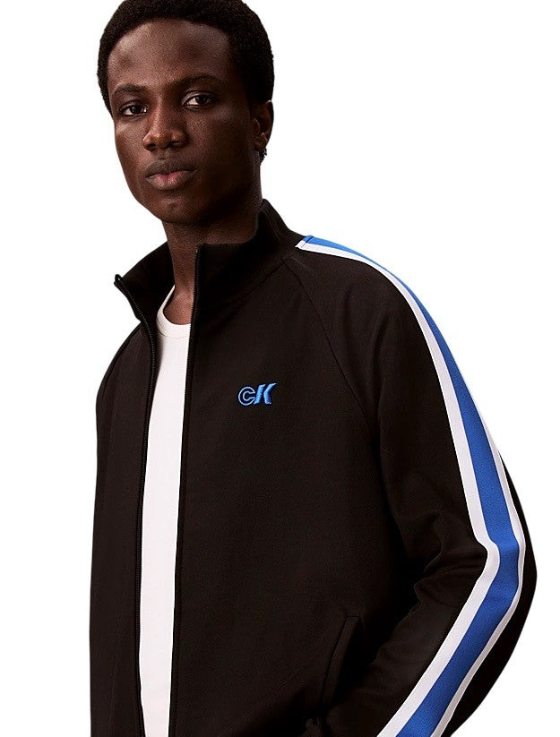 Calvin Klein Mandarin Collar Sweatshirt With Rib-Knit Details