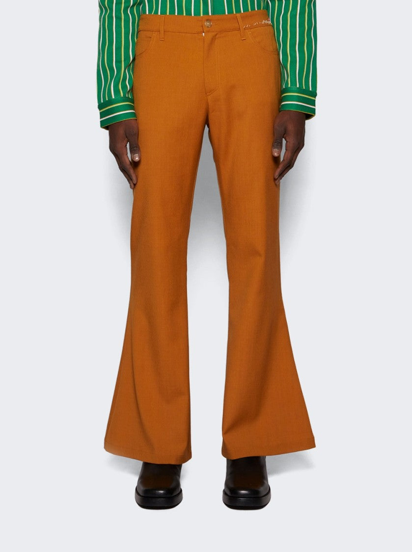 Marni Tailored Flared Trousers In Luxurious Orange Blend