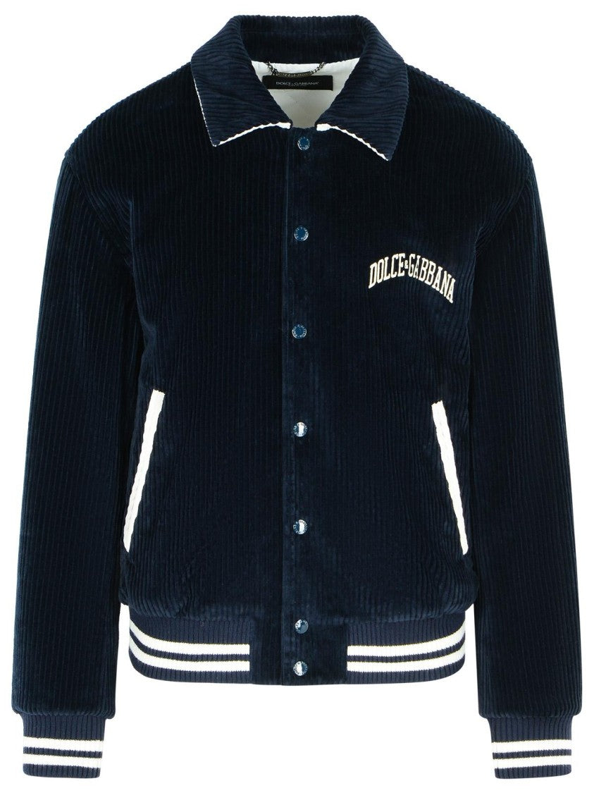 Dolce & Gabbana Navy Cotton Bomber Jacket