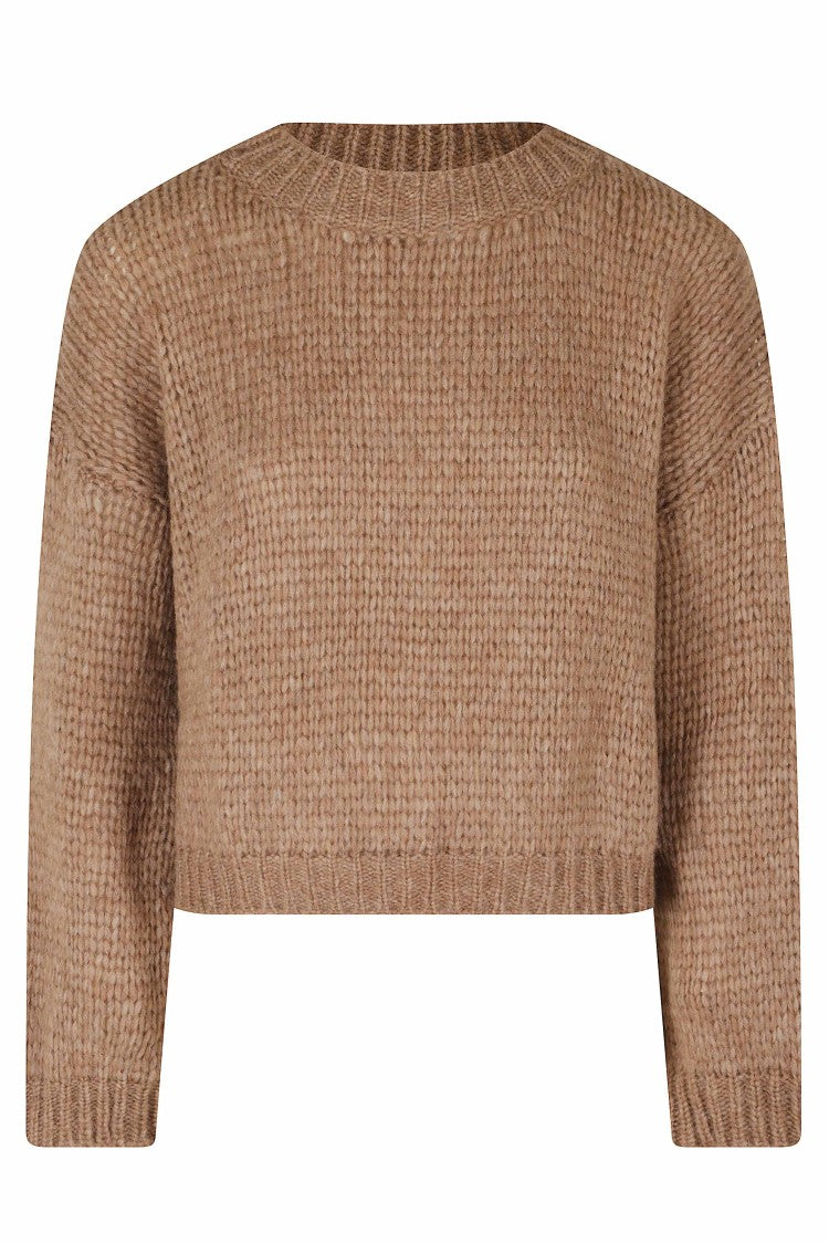 Roberto Collina Cropped Chunky Knit Sweater With Relaxed Fit And Ribbed Hems