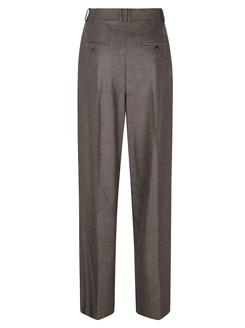 Saint Laurent Wool Pleated Wide-Leg Pants