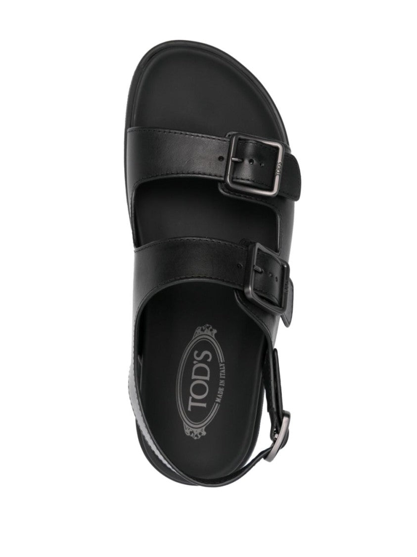 Tod's Open Black Leather Sandals