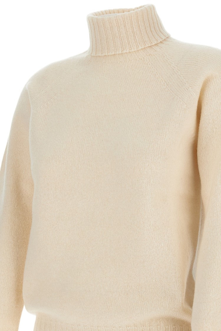 Drumohr Flat-Knit Wool Turtleneck Sweater With Wide Ribbed Finishes
