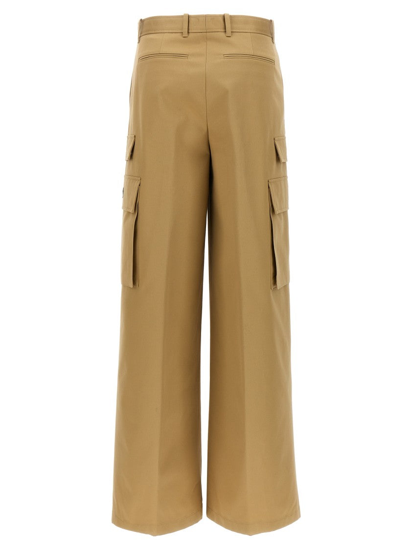 Versace Wide-Leg Cotton Gabardine Cargo Pants With Secure Closure