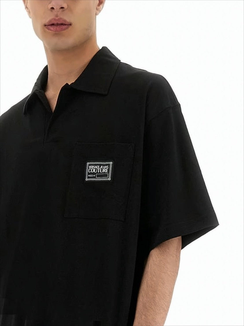 Versace Relaxed-Fit Polo Shirt With Rectangular Patch Logo