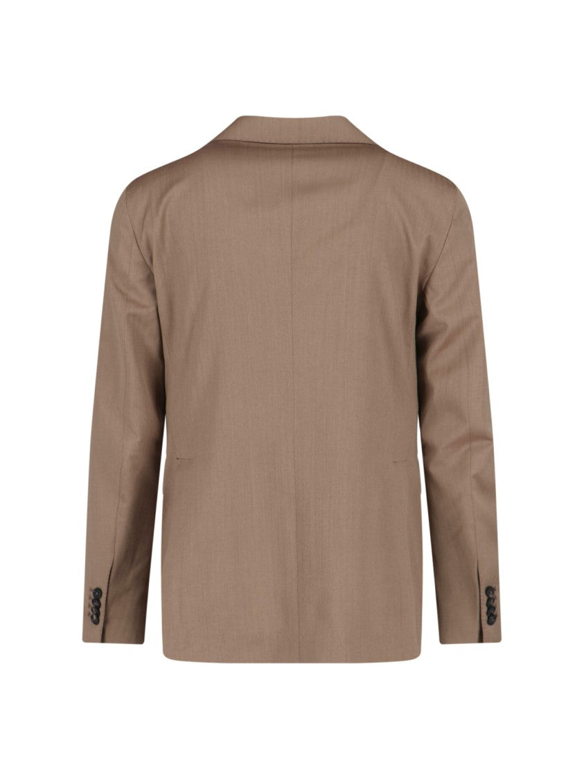 Tagliatore Brown Wool Single-Breasted Suit With Pants