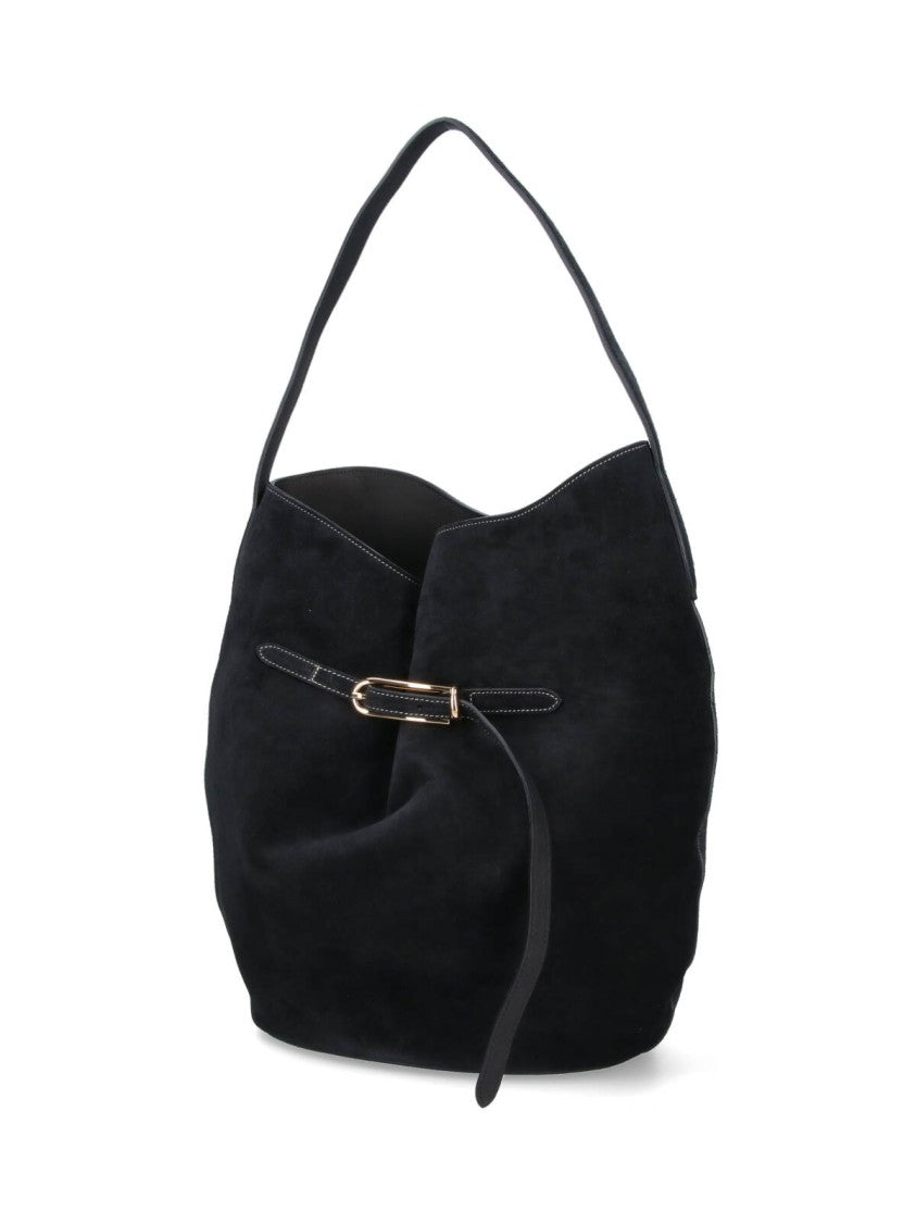 Liffner Large "Belted Bag" Bucket Bag – Black