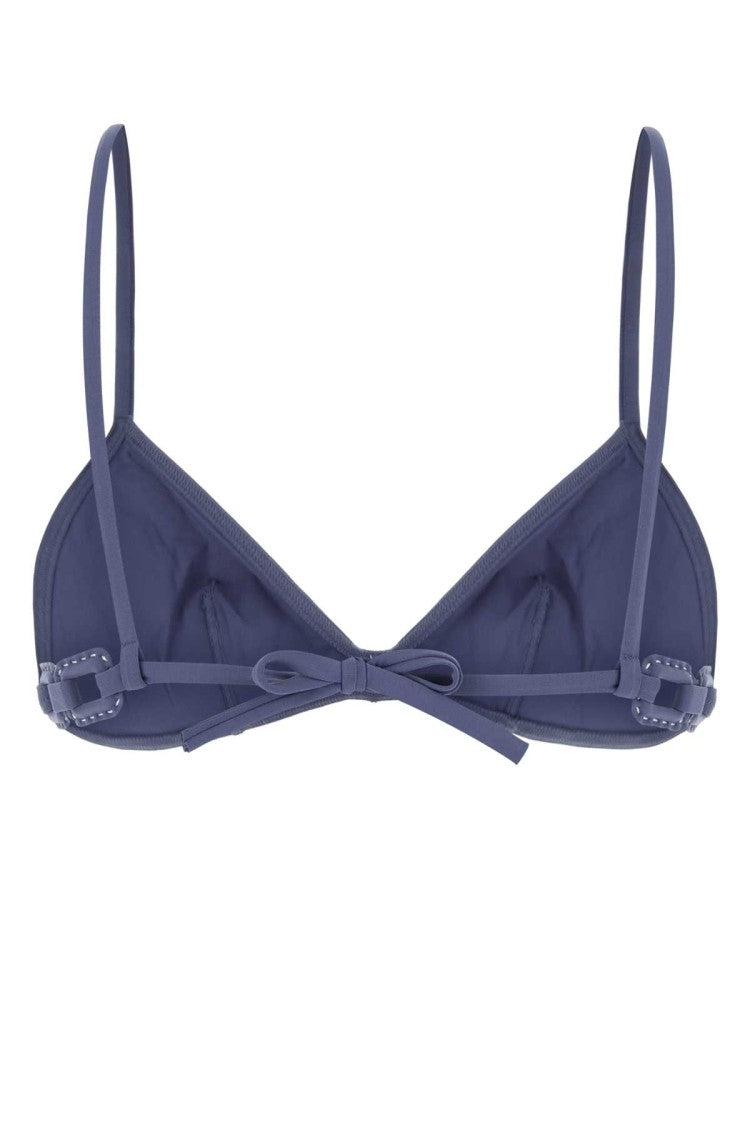 Eres Blu Stretch Nylon Tourbillon Bikini Top