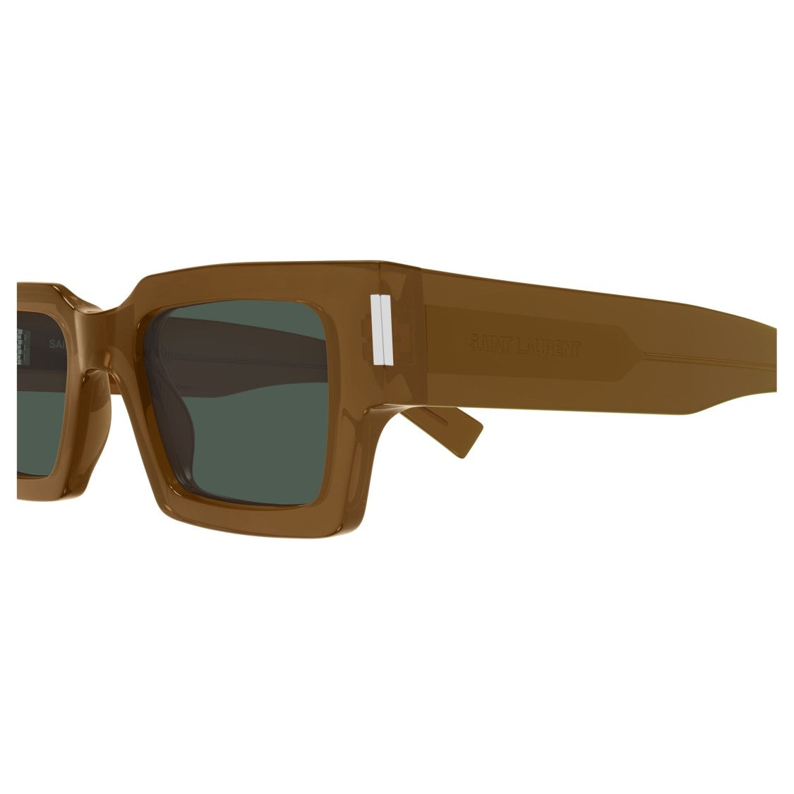 Saint Laurent Rectangular Acetate Sunglasses With Metallic Accents
