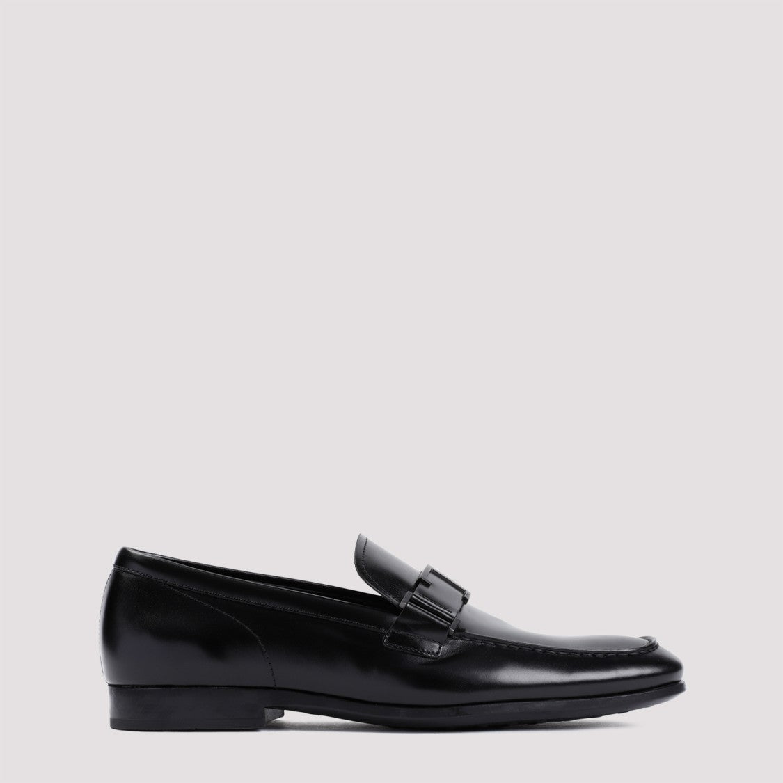 Tod's Black Polished Leather Loafers