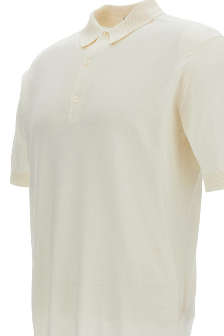 John Smedley White Cotton Polo T-Shirt