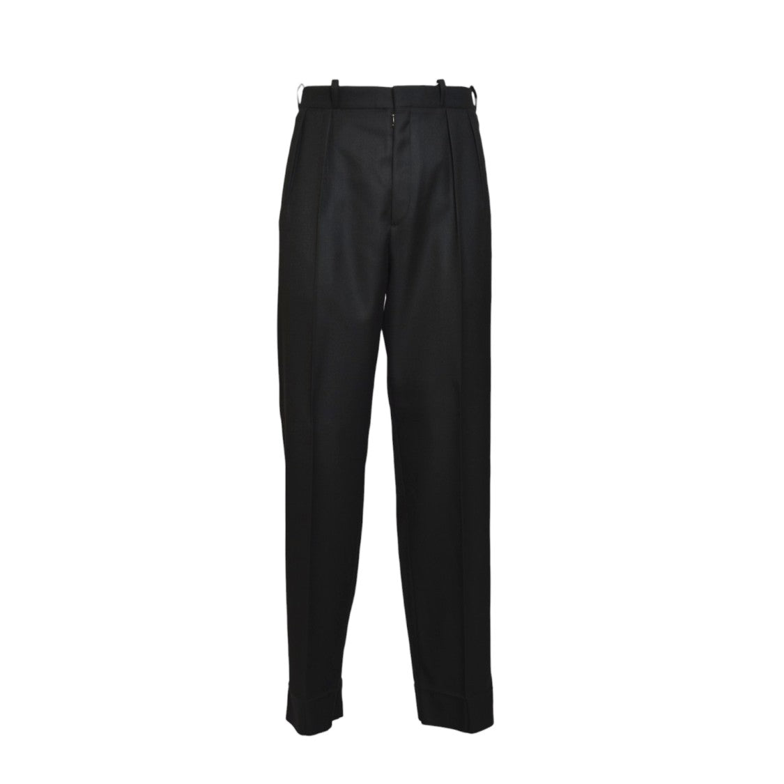Maison Margiela High-Waist Black Virgin Wool Trousers With Tailored Silhouette