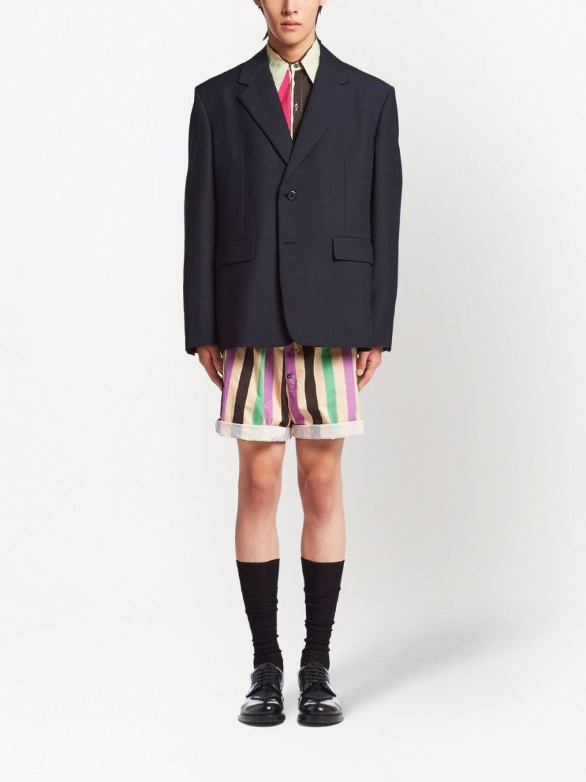 Prada Blue Oversized Mohair/Wool Blazer