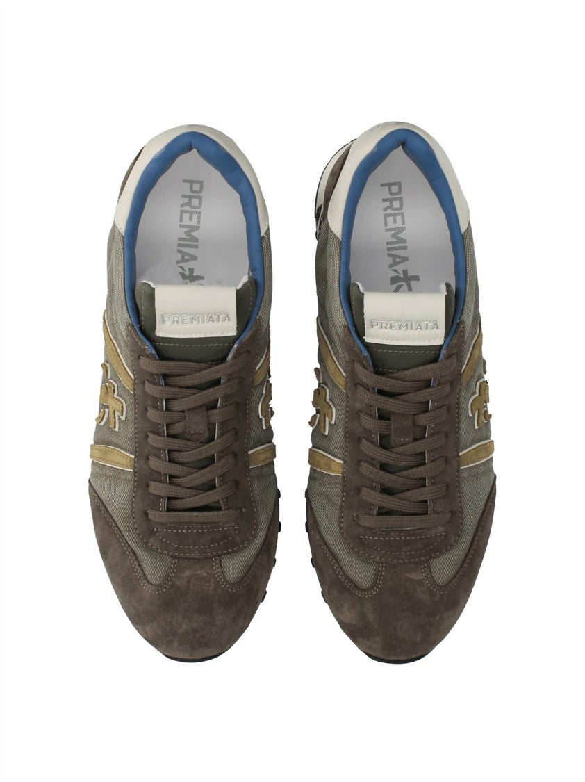 Premiata Low-Profile Suede Mesh Sneakers