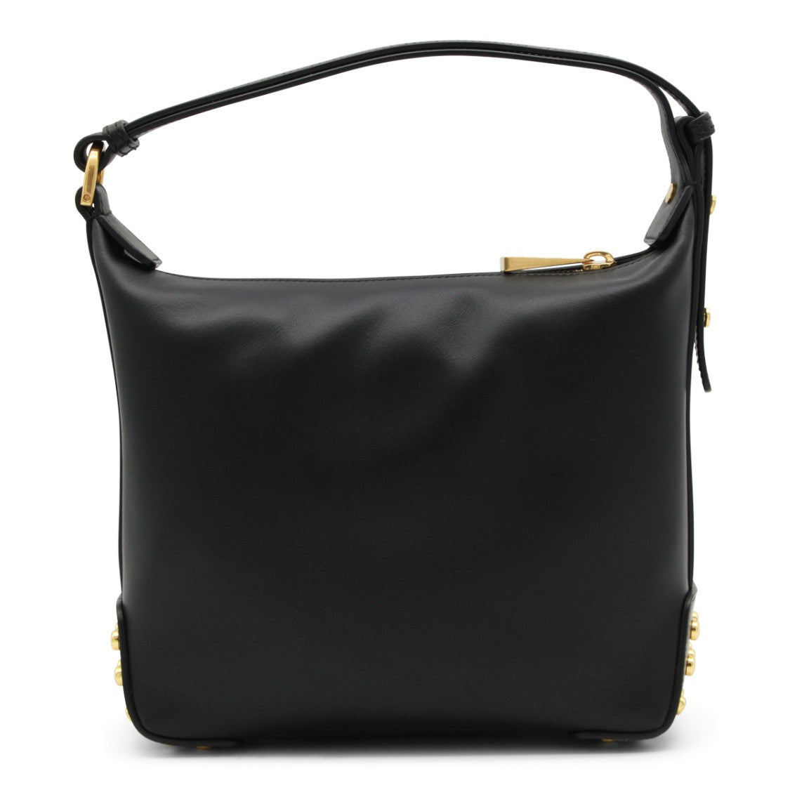Tod's Black Studded Gold-Tone Leather Shoulder Bag