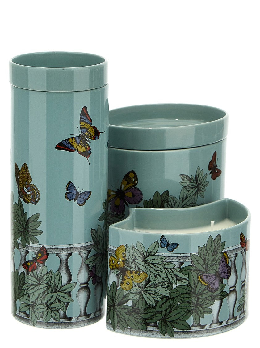 Fornasetti Set Of 3 Candles 'Nel Mentre - Farfalle E Balaustra'