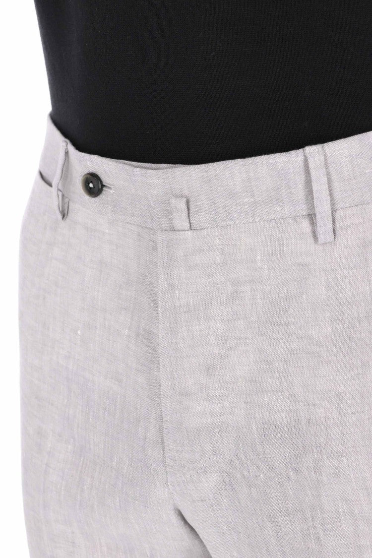 Pt Torino Slim Fit Pure Linen Trousers