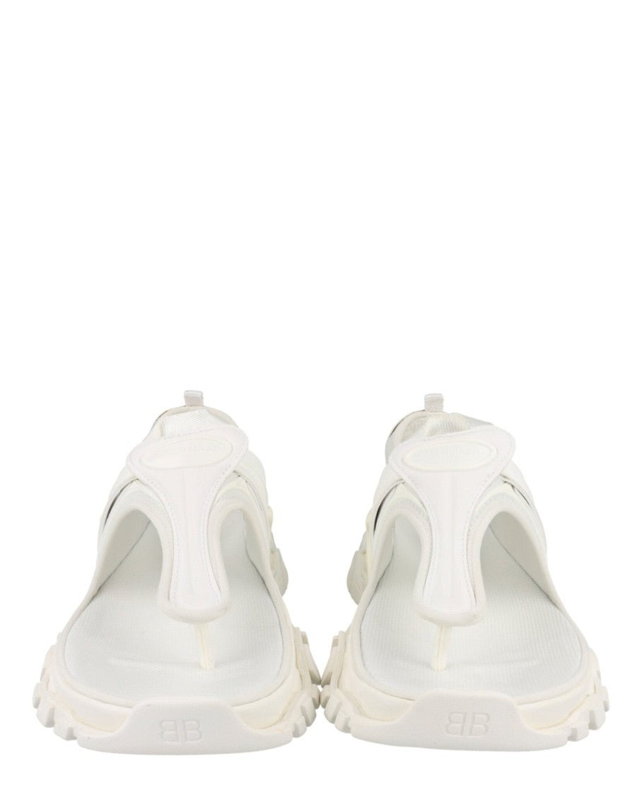 Balenciaga Tactical White Sandals With Block Heel And Embossed Logo