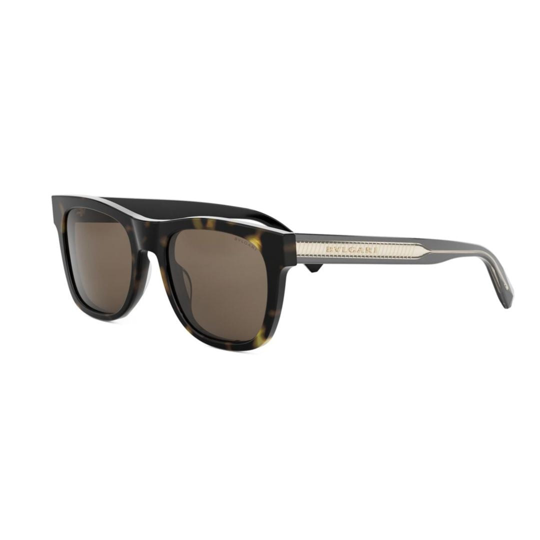 Bulgari Bv40063i Bold Tortoiseshell Rectangle Sunglasses