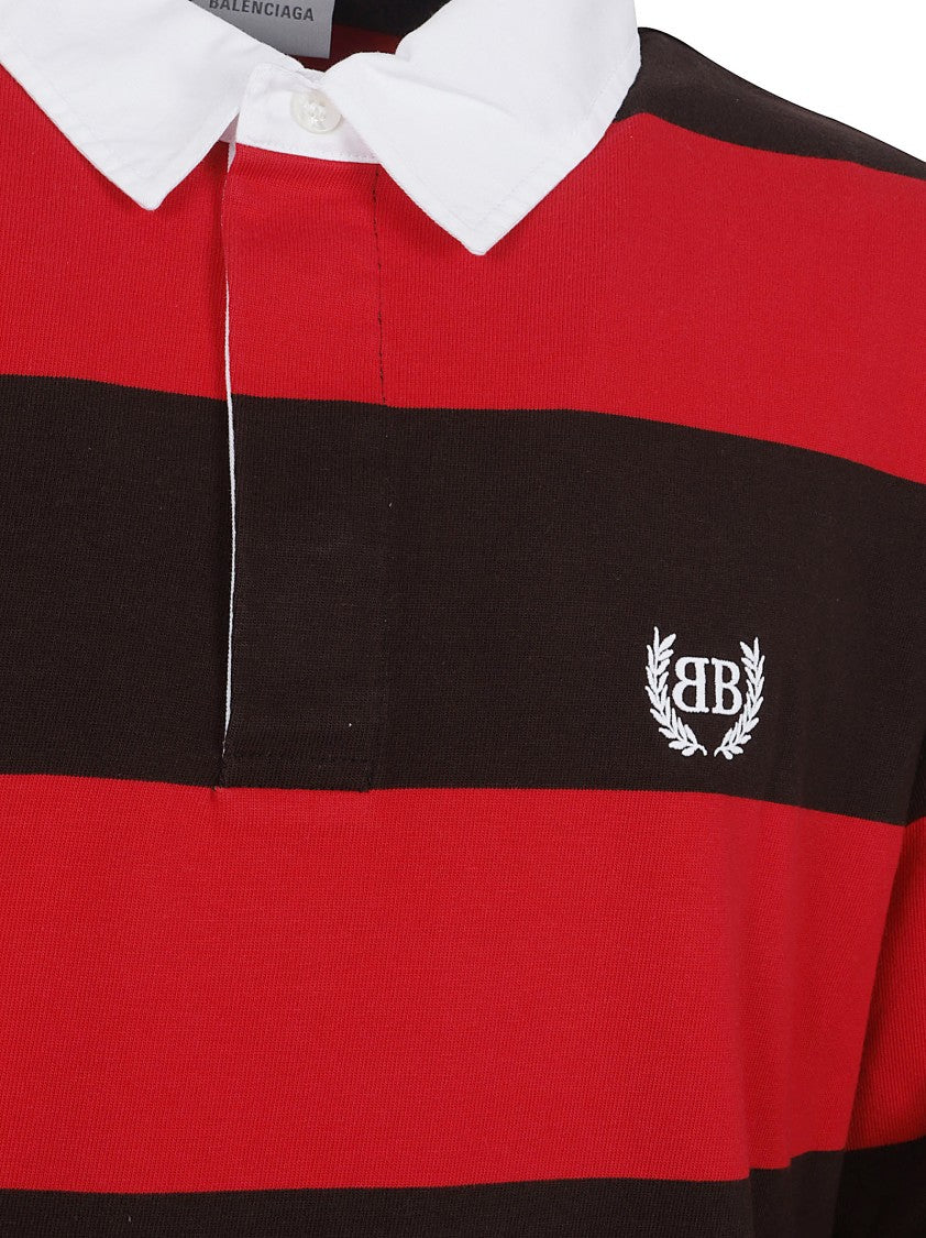 Balenciaga Hybrid Long-Sleeve Top With Striped Jersey Design