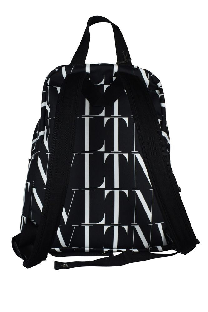 Valentino Garavani Black Nylon Backpack With Vltn Logo Print