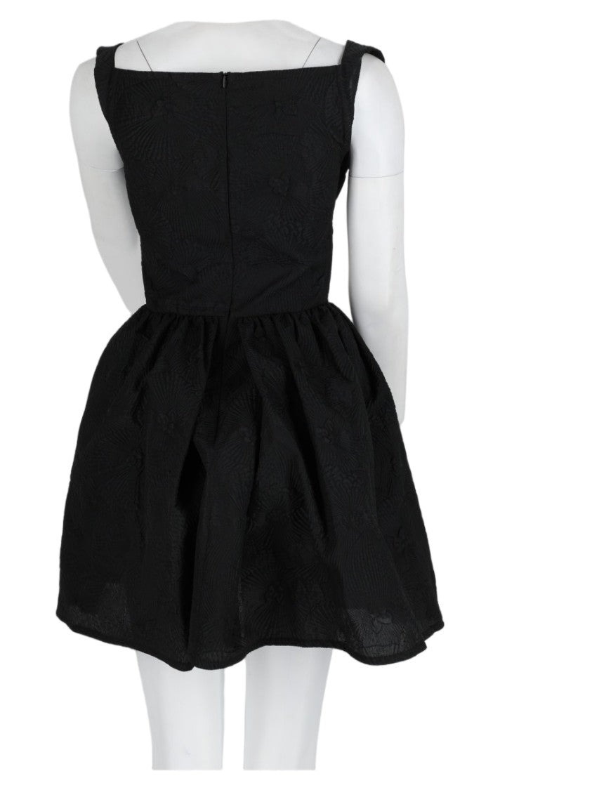 Vivienne Westwood Black Textured Fitted Flared Mini Dress