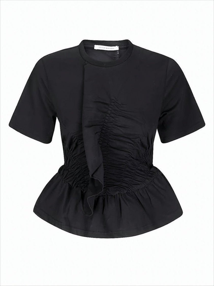 Cecilie Bahnsen Fitted Short-Sleeved Top With Ruched Detailing
