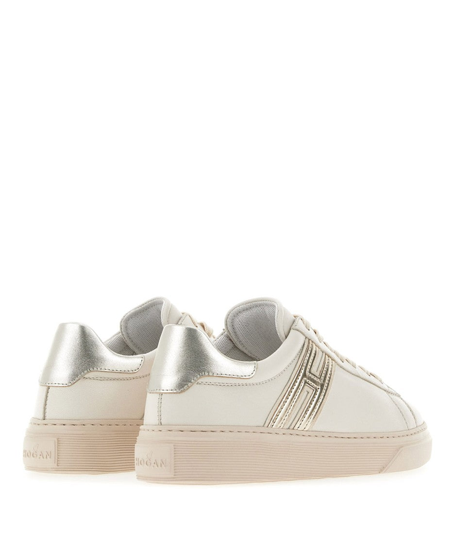 Hogan Light Beige Leather Low-Top Sneakers