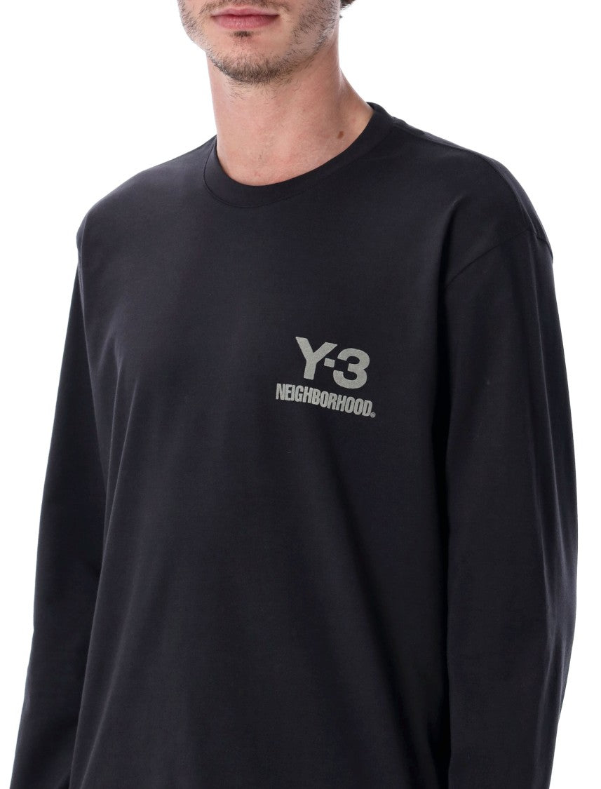 Y-3 X Neighborhood Y-3 Nbhd Long Sleeve Black Cotton T-Shirt