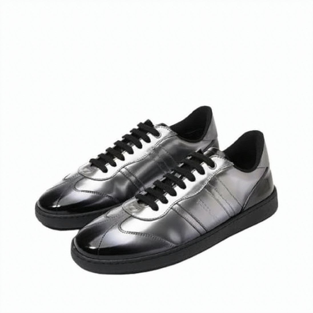 Salvatore Ferragamo Metallic Sheen Calf Leather Sneakers With Low-Top Silhouette