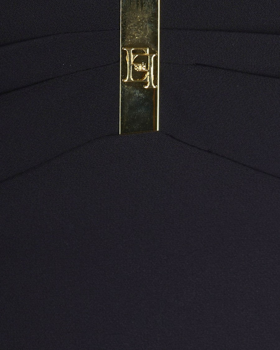 Elisabetta Franchi Black Lightweight Crepe Bustier Dress