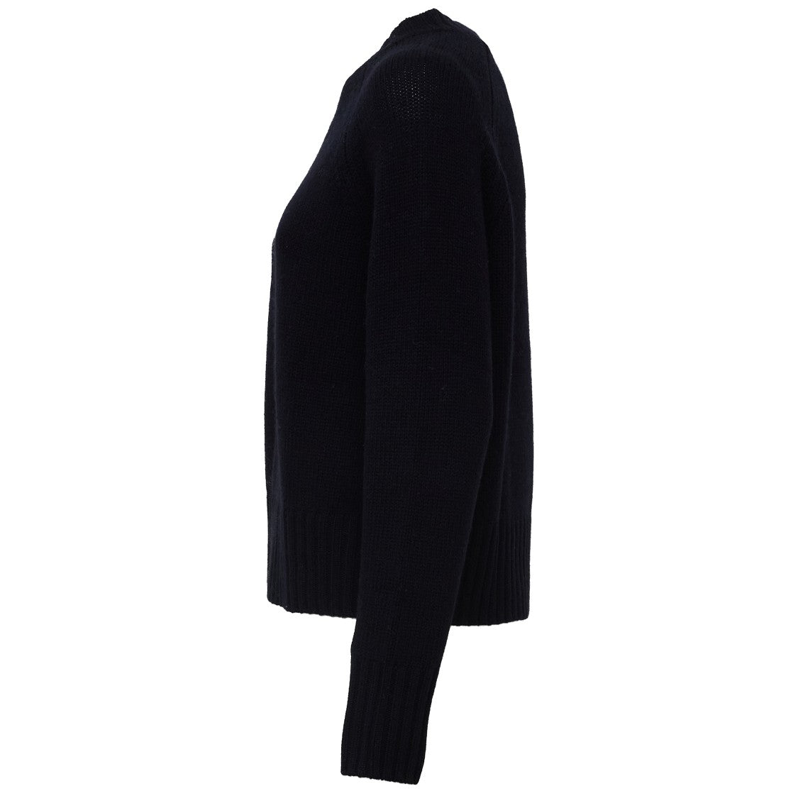 Allude Boxy Ribbed Wool Cashmere Crewneck Sweater