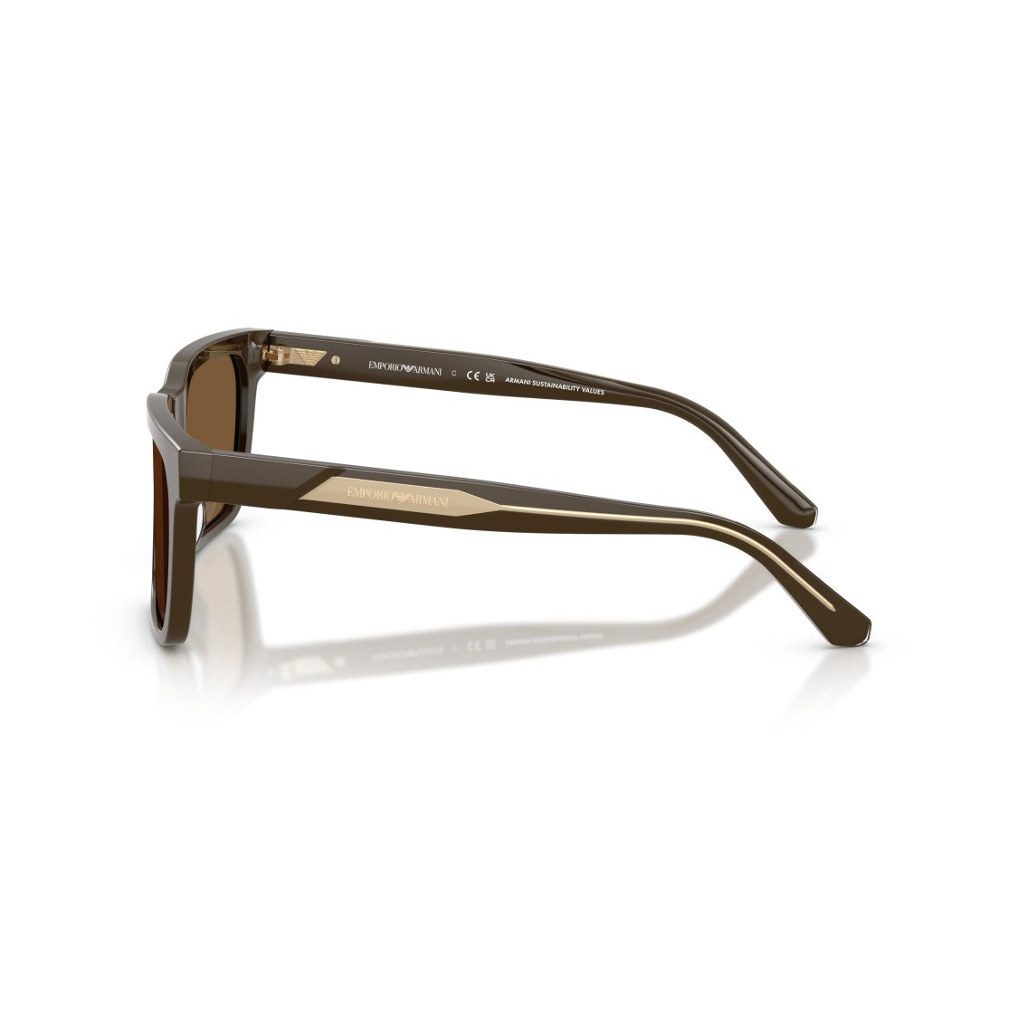 Emporio Armani 0Ea4262u Bold Rectangular Acetate Sunglasses With Metallic Accents