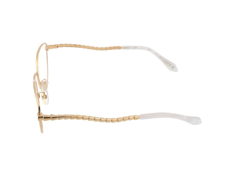 Bulgari Cat-Eye Inspired Gold Metal Rim Eyeglasses