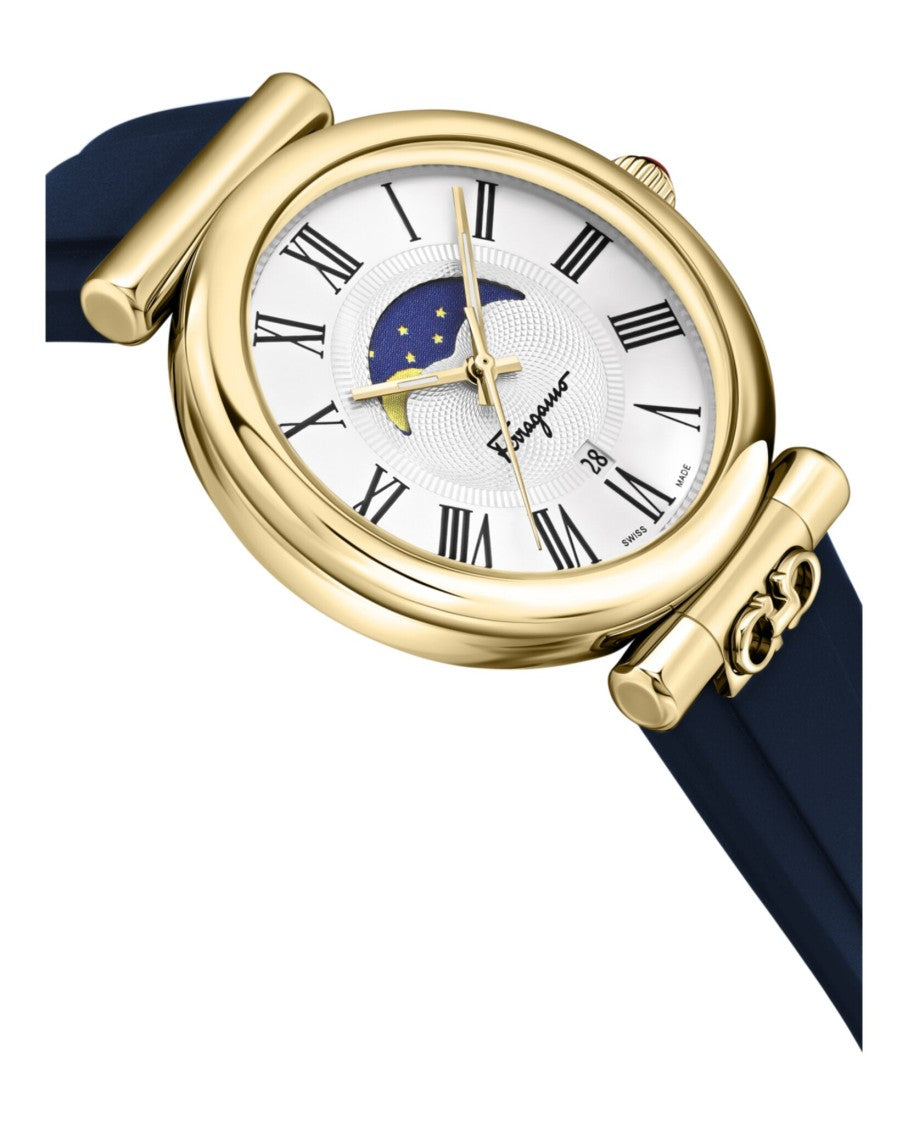 Ferragamo Ora Moonphase Strap Watch