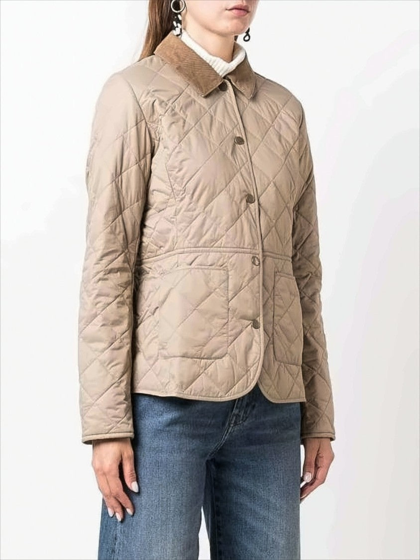 Barbour Quilted Casual Jacket With Corduroy Collar