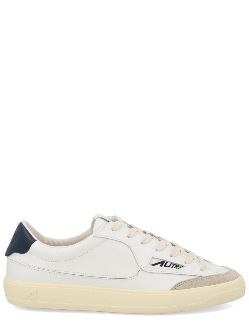 Autry White Leather Suede Accents Sneakers