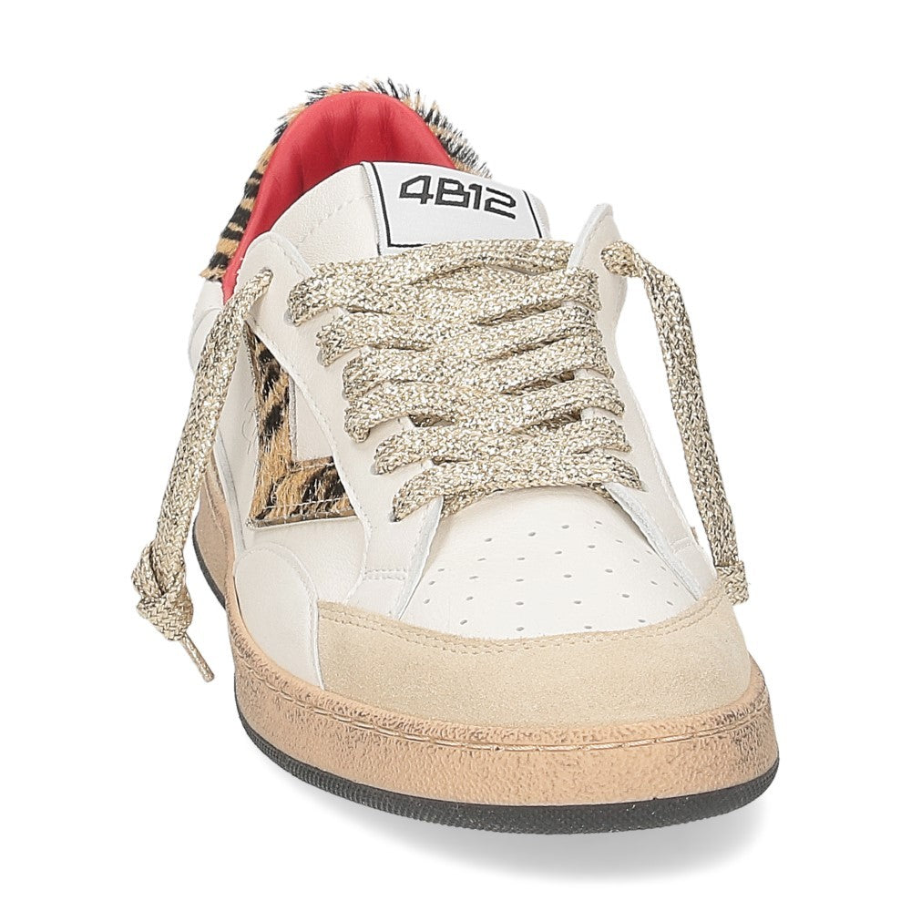 4B12 Low-Top Sneakers Zebra Print Accent