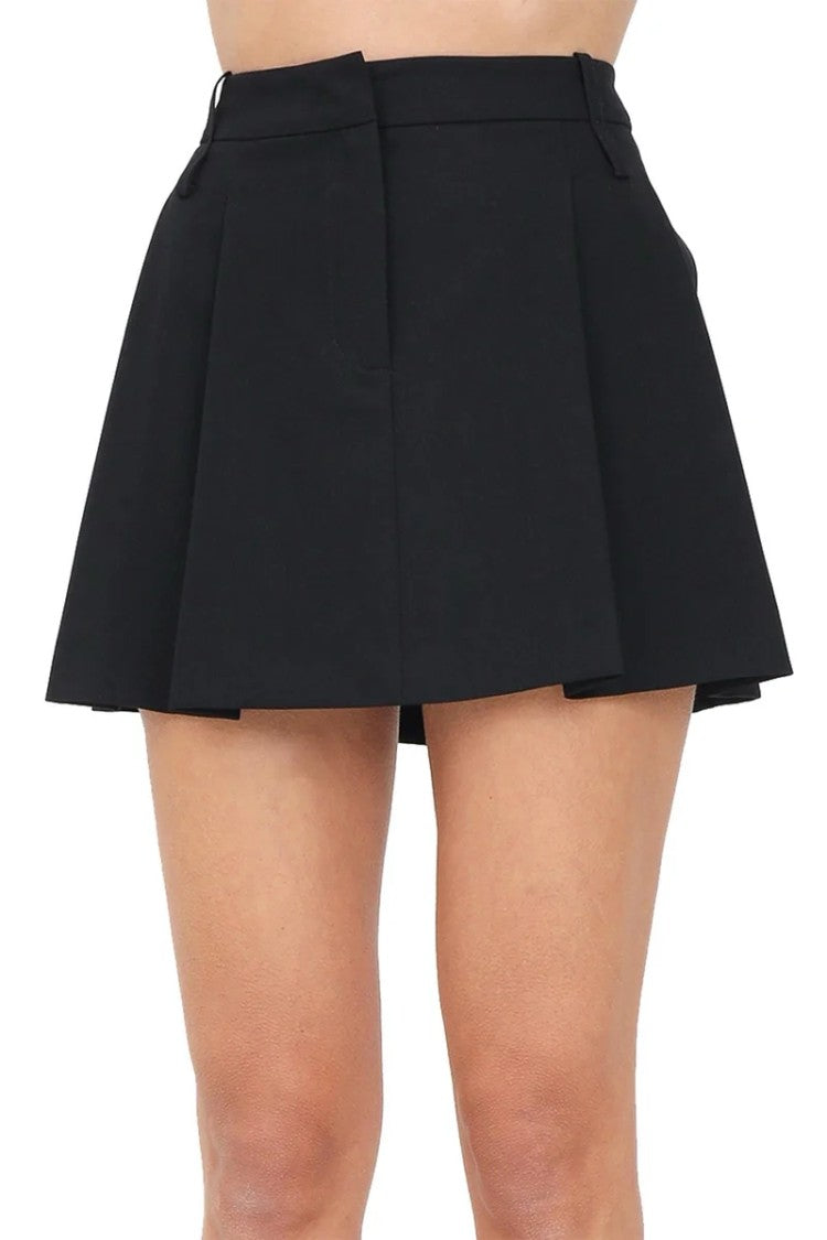 Pinko Black Polyester Viscose Elastane Women's College Skirt