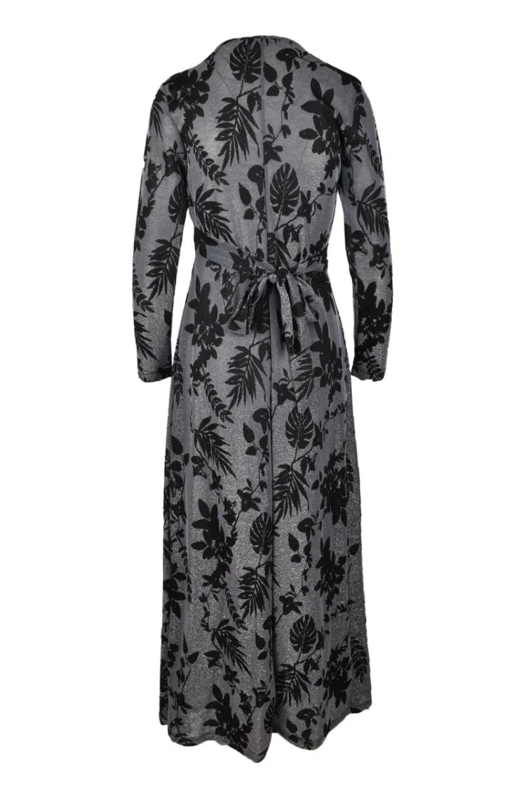 Simona.A Black Floral Viscose-Blend Dress