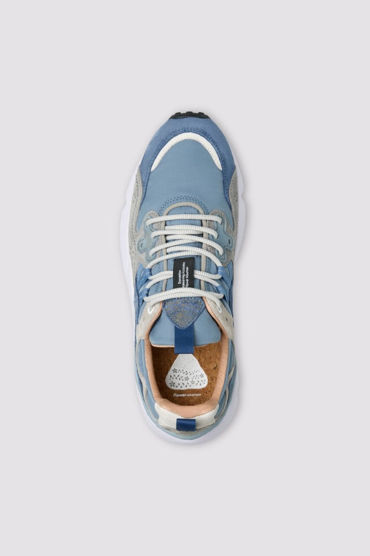 Flower Mountain Layered Blue And Grey Suede Sneakers