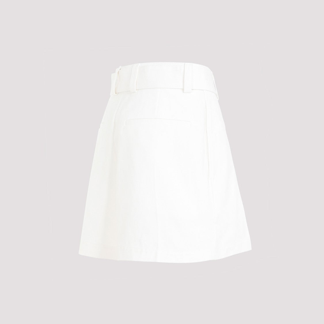 Jil Sander Mid Waist Optic White Cotton Shorts