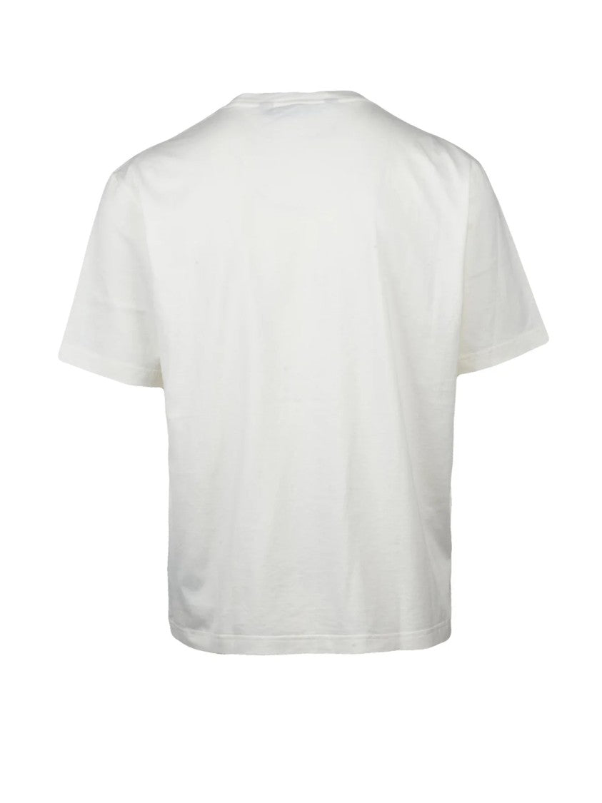 Palm Angels Minimalist White Crew Neck T-Shirt With Subtle Logo Detail