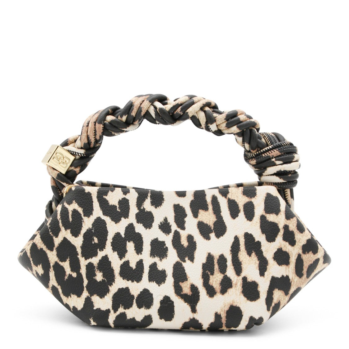 Ganni Leopard Top Handle Bag