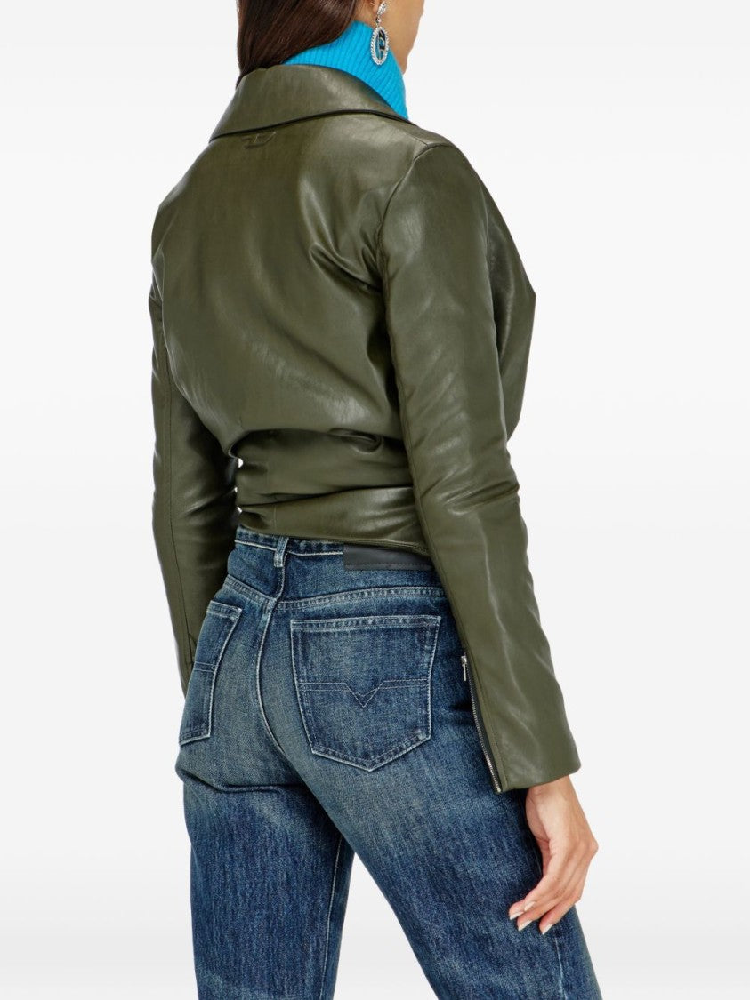 Diesel Cropped Draped Jacket With Twisted Front Design