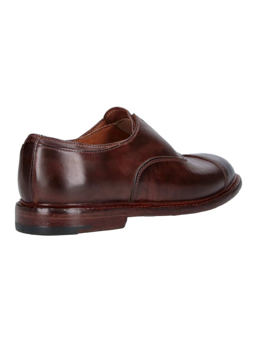 Premiata Brown Abner Worn-Effect Leather Derby Shoes